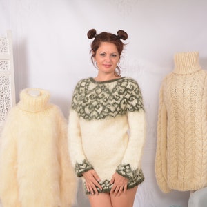 Lopi Mohair Sweater, Icelandic Sweater, Icelandic women Sweater, Norwegian Sweater,Fait Isle jumper, Nordic Sweater T744