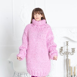 3 kg 15 strands Mohair Sweater, Hand Knit Huge Fetish Sweater T581