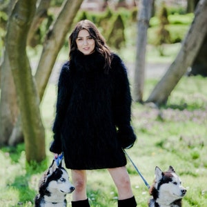 Black Mohair Knit Sweater T28