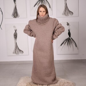 maxi oversized sweater dress Maxi Sweater Dress, Wool Turtleneck Dress Women, Winter Oversized Pullover, Plus Size Dress, Slit Sweater Dress, Long Sleeve Warm Dress