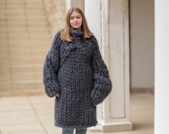 【NUTEMPEROR】Loose longhair thick sweater Pink long mohair sweater Icelandic fuzzy Nordic designer