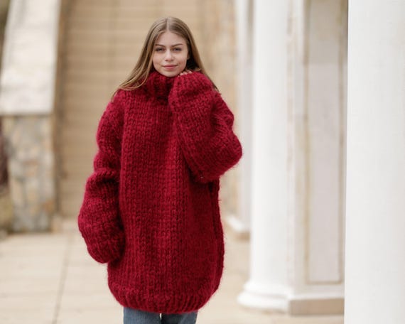 レッドヴァレンチノ　モヘアニット Jūra: Poppy Red Silk Mohair Sweater – The Knotty Ones