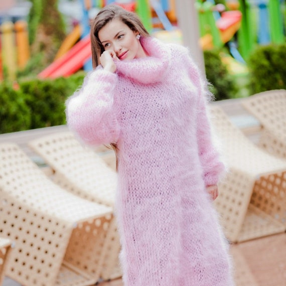 Oversized mohair dresses oversized knitting loose sweater | Etsy