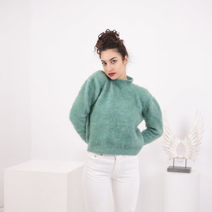 Hand-Knitted Sweater, Yak & Merino Blend, Cozy Bliss, Natural Fiber Fashion, Luxurious Knitwear, Winter Warmth, Unique Craftsmanship T1564 image 9