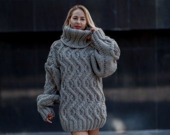 Autunno Grossolani di lana fatti a mano Maglione lavorato a maglia delle  donne di Mezza dolcevita pigro di Massima di lana Lavorato A Maglia  Lanterna Maniche Lunghe 3D Lane e Filati Palla