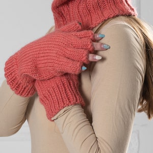 Hand Knit Wool Gloves, Woolen Fetish Mittens, Knitted Fingerless Gloves , Itchy Mittens, Handmade Mittens, Wool Winter Mittens T1009
