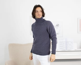 One available in size XL, Denim Blue Itchy wool sweater,  T1319