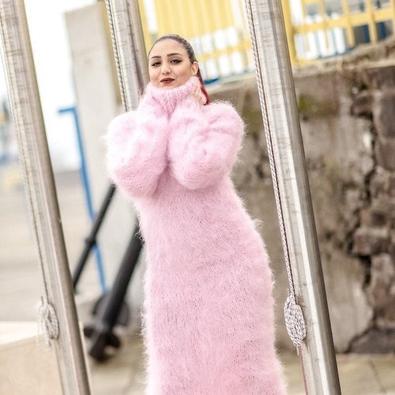 pink sweater maxi dress Long Sleeve Cut Out Tie Backless Sweater Dress, Pink / XS