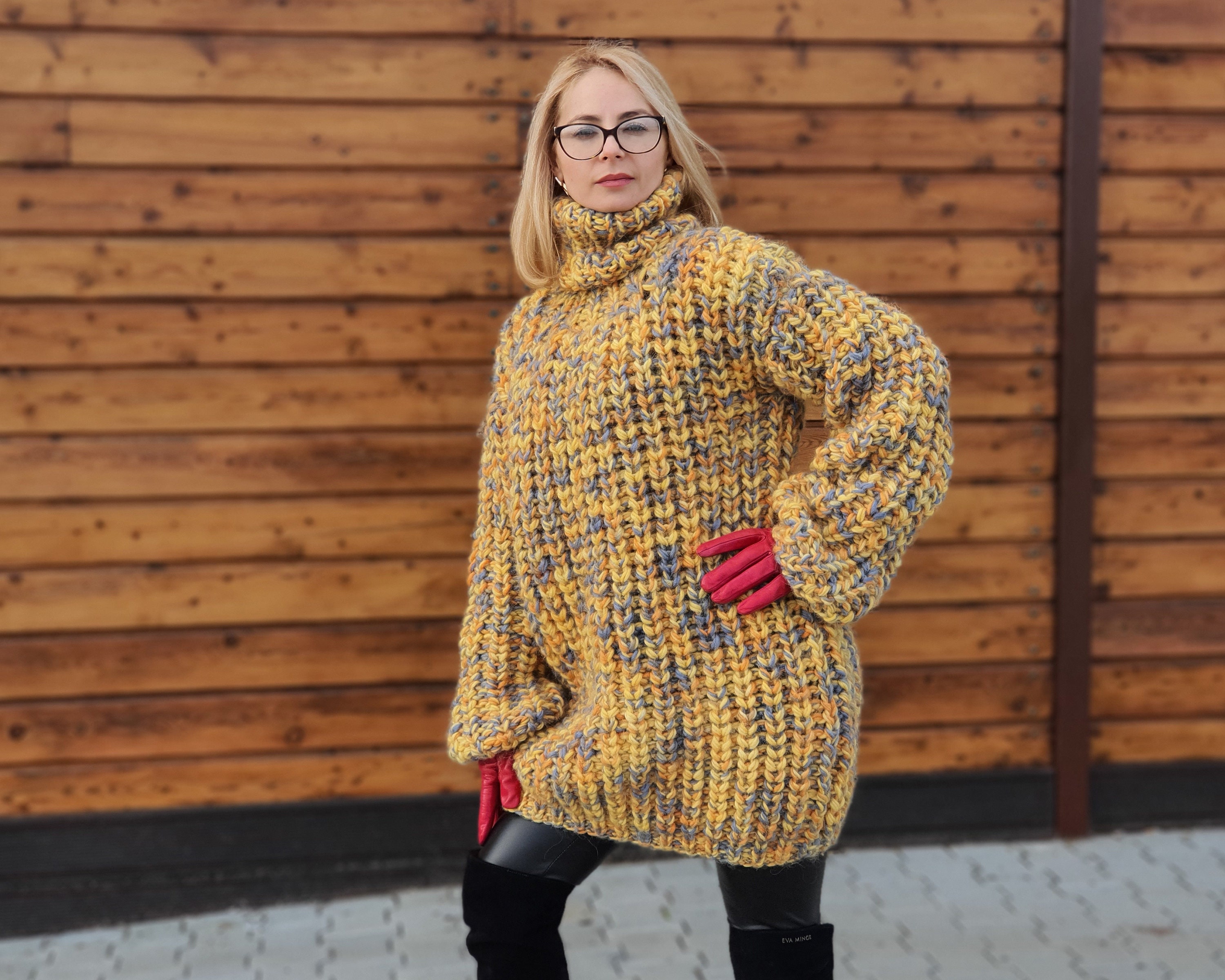 oversized yellow sweater