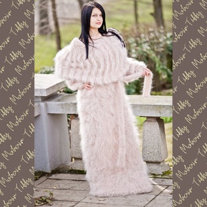 Cowl Neck Mohair Dress, Beige Maxi Dress, Knit Sweater Dress, Fluffy Mohair Dress, Oversized Mohair Dress, Fetish Dress , Maxi Dress T289