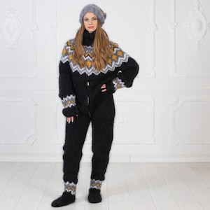Hand Knitted Icelandic Mohair Catsuit, Fetish catsuit with Integrated  socks, Wool catsuit T979W