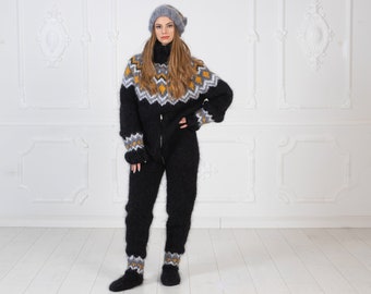 Hand Knitted Icelandic Mohair Catsuit, Fetish catsuit with Integrated  socks, Wool catsuit T979W