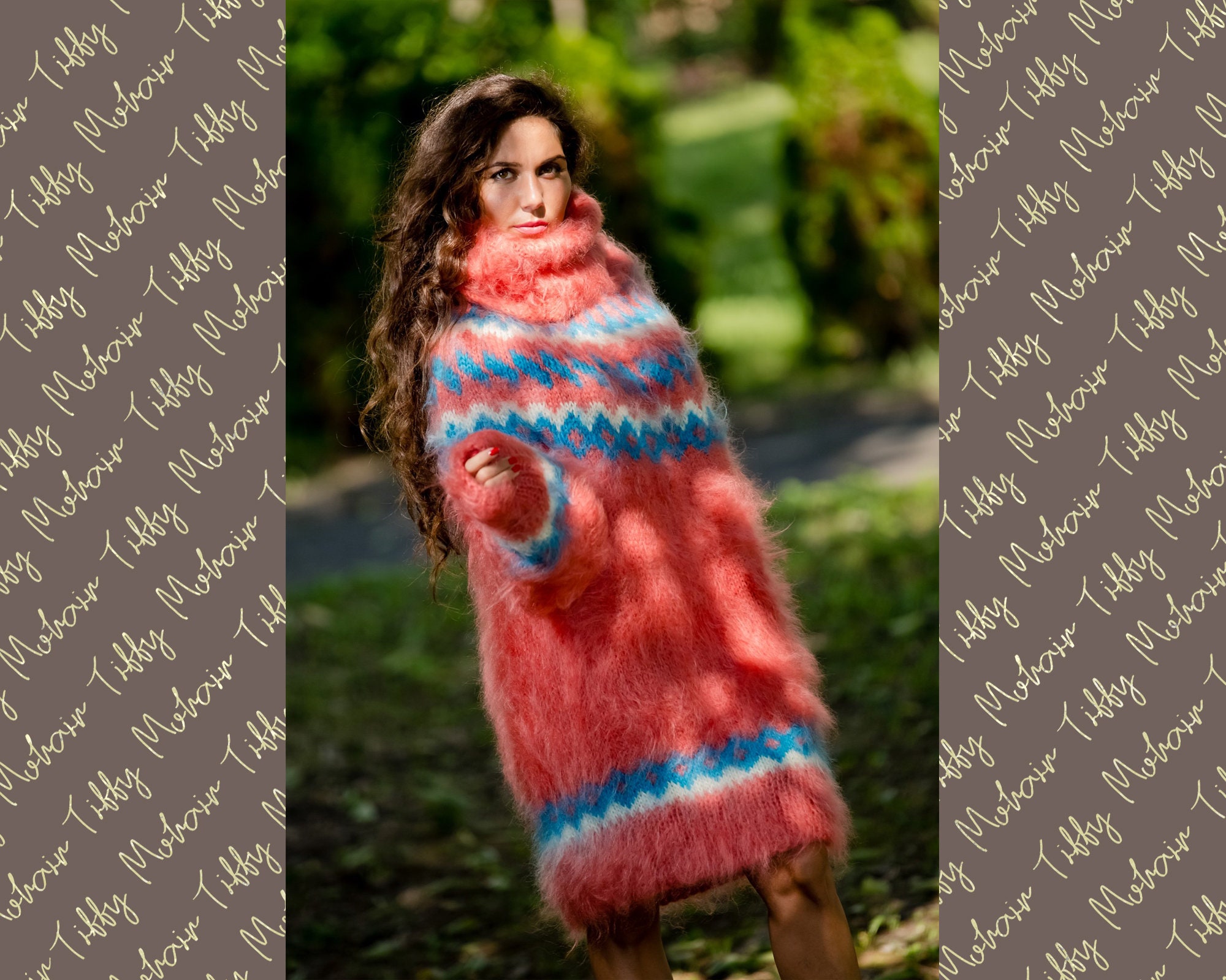Pink T Neck Icelandic Mohair Sweater, Hand Knit Fluffy Sweater, Men Mohair Sweater, Norwegian Sweater, Sexi Soft Sweater, Nordic Sweater T91