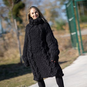 Chunky Merino wool sweater T1309