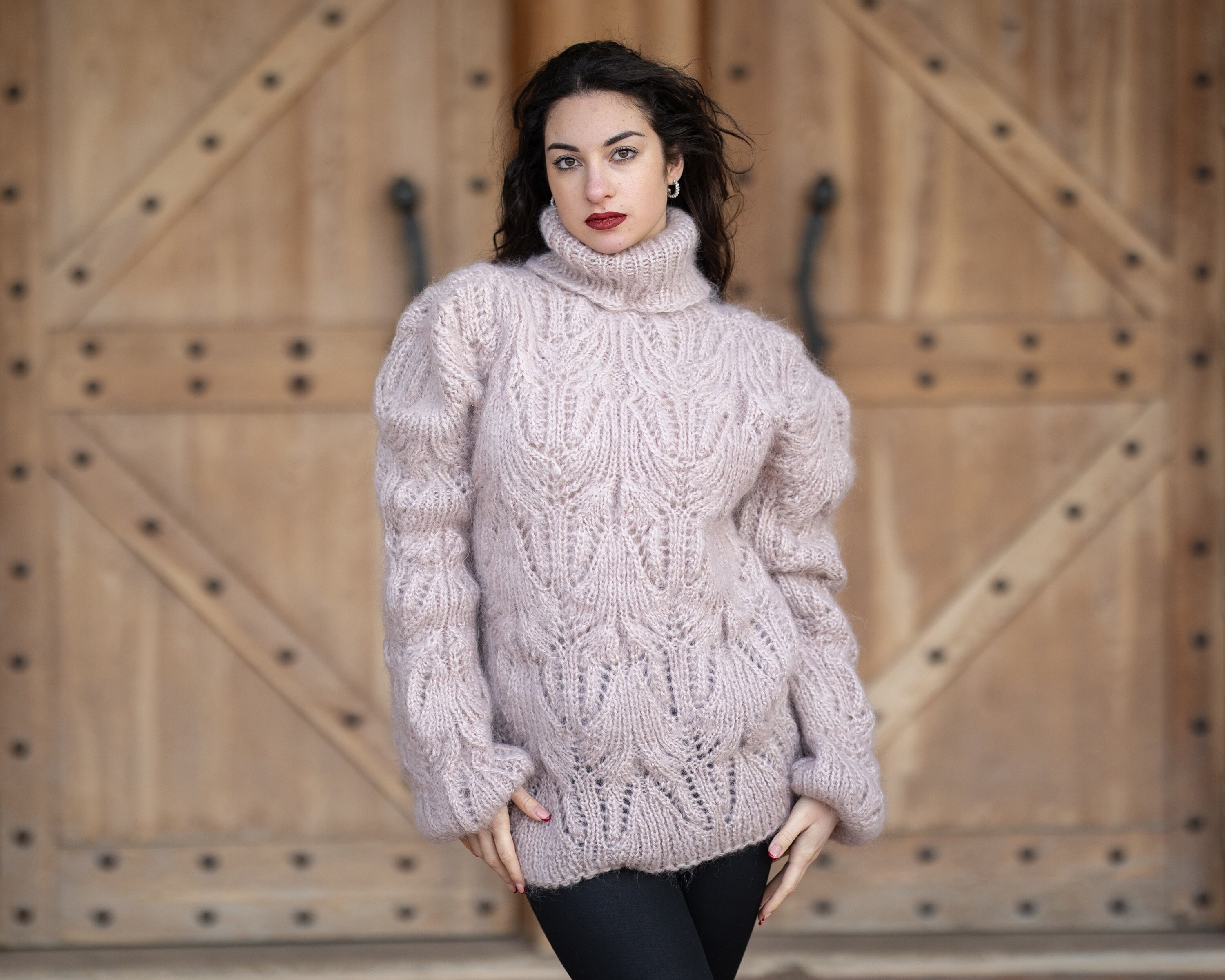 Ready to Ship Sweater in Size 4XL Fluffy Beige Lace Mohair - Etsy UK