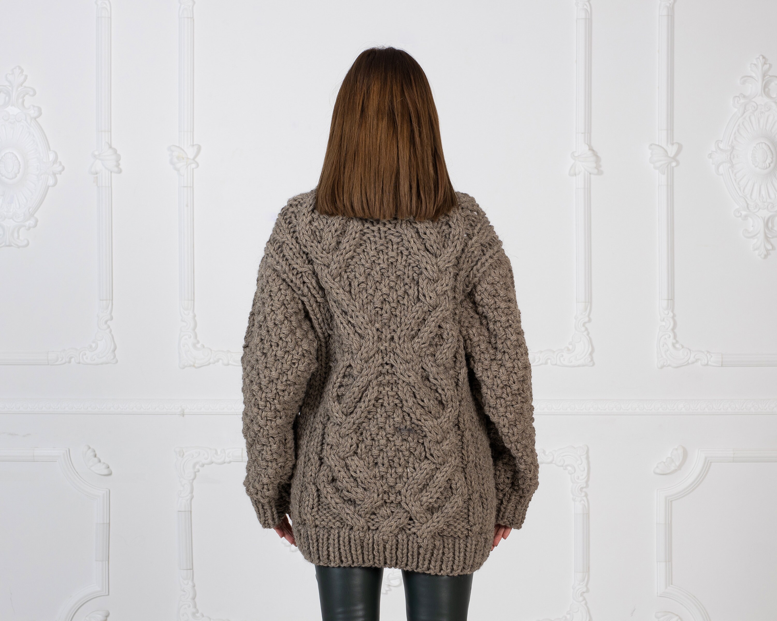 ★TRILLION★ Vintage washed damaged cable knit BROWN TRSKN21 MUSINSA | TRILLION Vintage washed damaged cable knit (BROWN)
