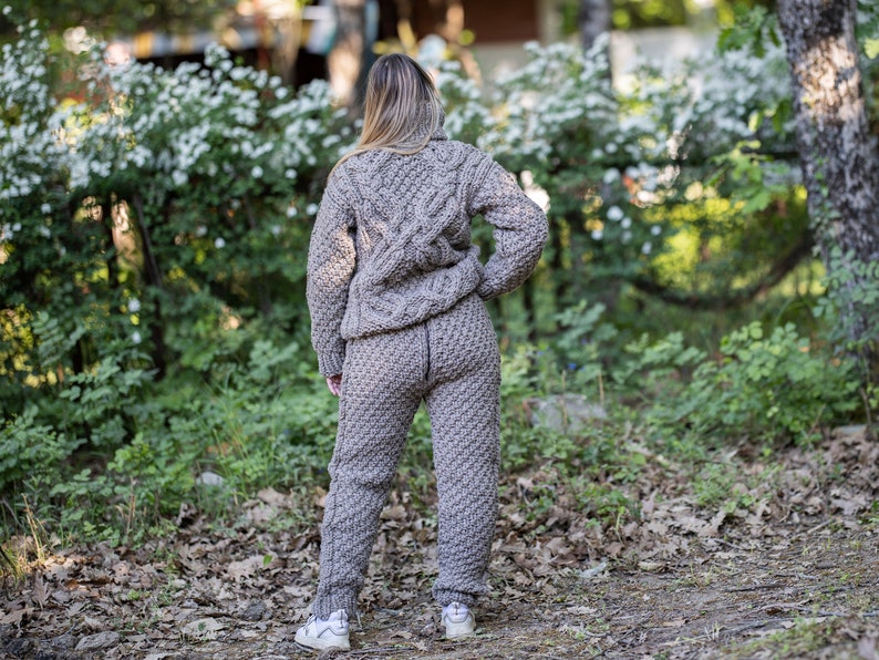 Chunky Knit Trouser of Raw Itchy Wool Women's Knit Pants Etsy