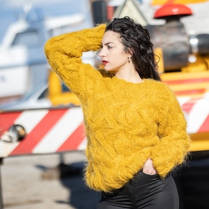 Girl Mustard Sweater Etsy