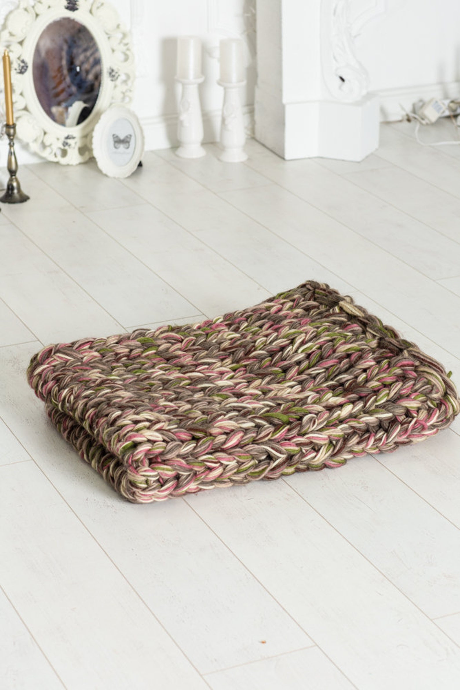 Soft Wool Blanket 45 X 60 Hand Knittted Throw Giant Etsy