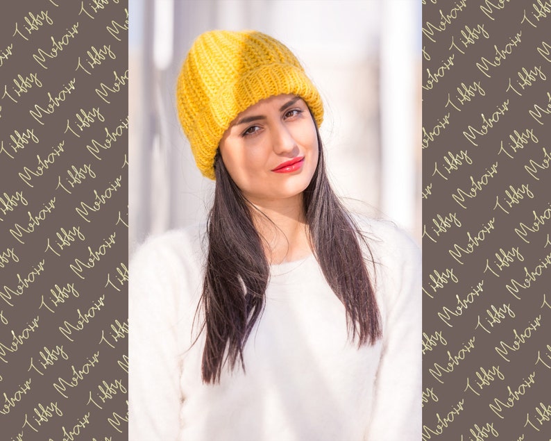 Winter Hat Woolen Beanie Raw Wool Hat T544 Hand Knitted Hat Slouchy Hat Yellow Wool Hat Chunky Hat Woolen Hat Itchy Wool Balaclava