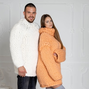 2.5 kg CHUNKY KNIT SWEATER, bulky sweater, Giant knit sweater, Chunky Knit Sweaters, super chunky sweater, Merino chunky sweater T620M