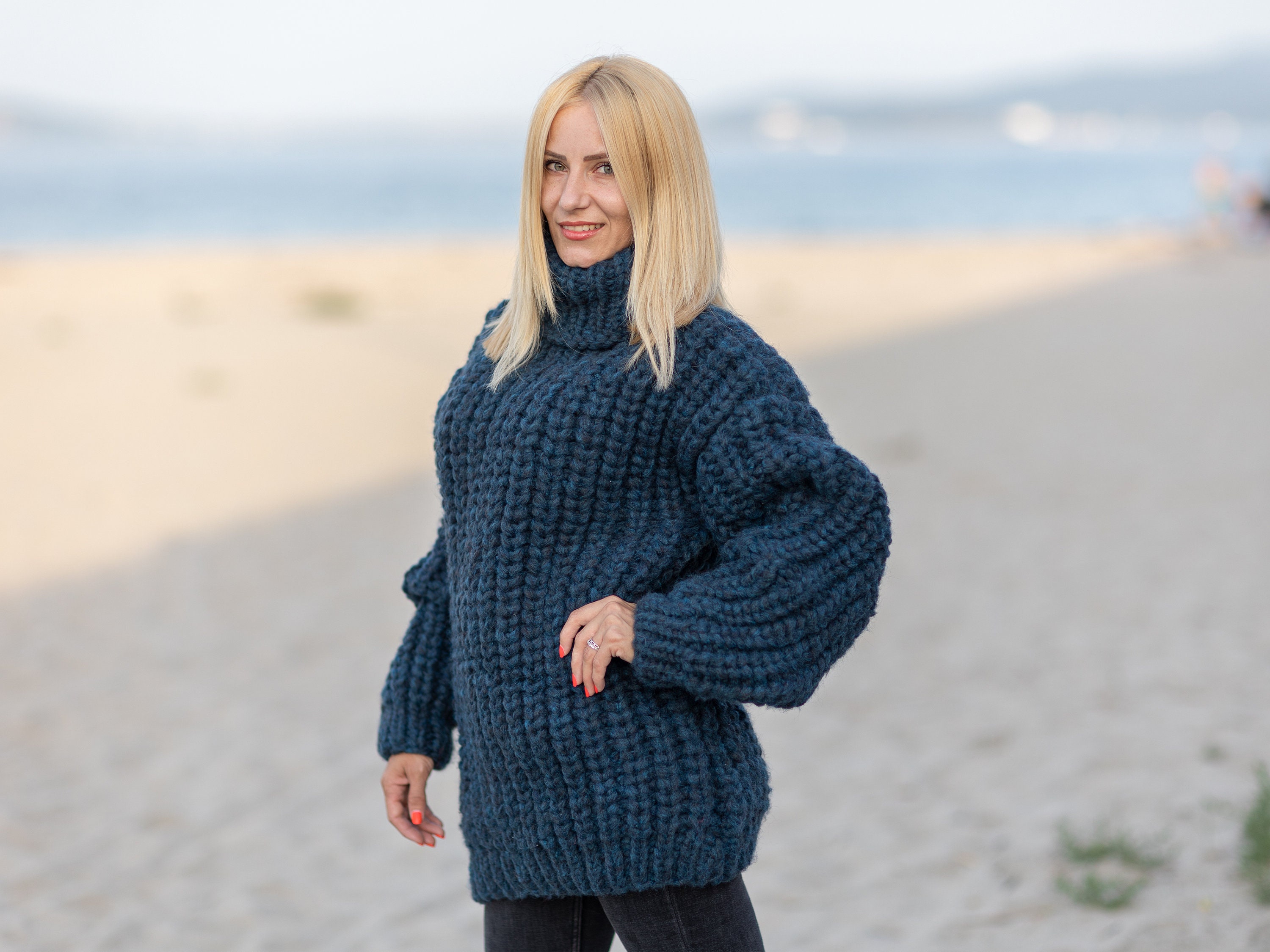 5 Strands Thick Alpaca and Merino Wool Mix Sweater , English