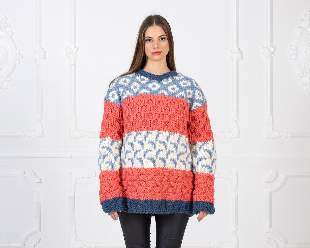 Pull Helen McCabe En Coton Tricoté Main - Taille L/XL - Crème - Neuf Avec Étiquettes