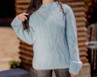 One Available Sweater in Size XL, Elegant Rabbit Angora Sweater