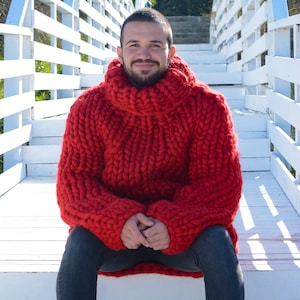 CHUNKY KNIT SWEATER, bulky sweater, Giant knit sweater, Chunky Knit Sweaters, super chunky sweater, Merino chunky sweater T668M