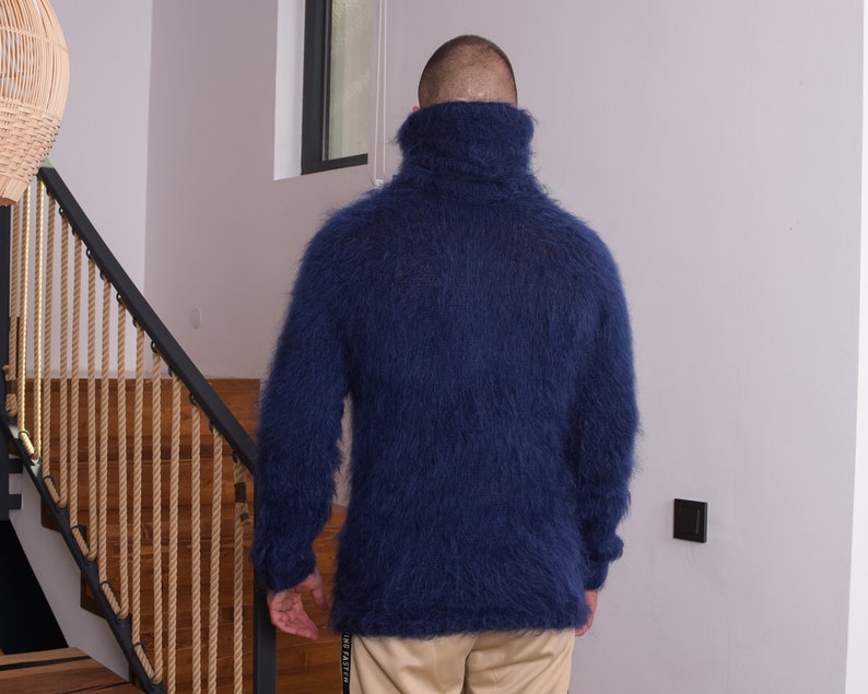 Turtleneck Mohair sweater with extra long T neck of 55 cm Etsy