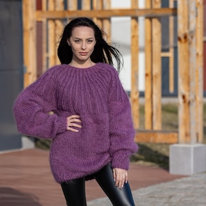 Purple Mohair Sweater T1175