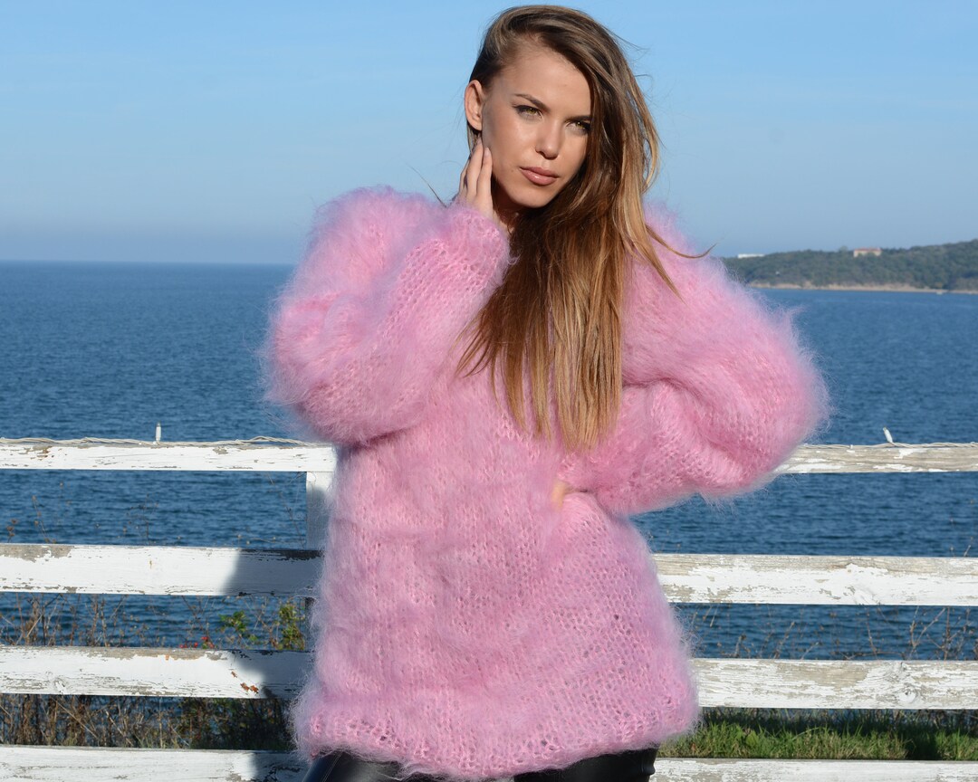 Oversized Plus Size Hand Knit Sweater Tunic Loose Knit Women s Sweater