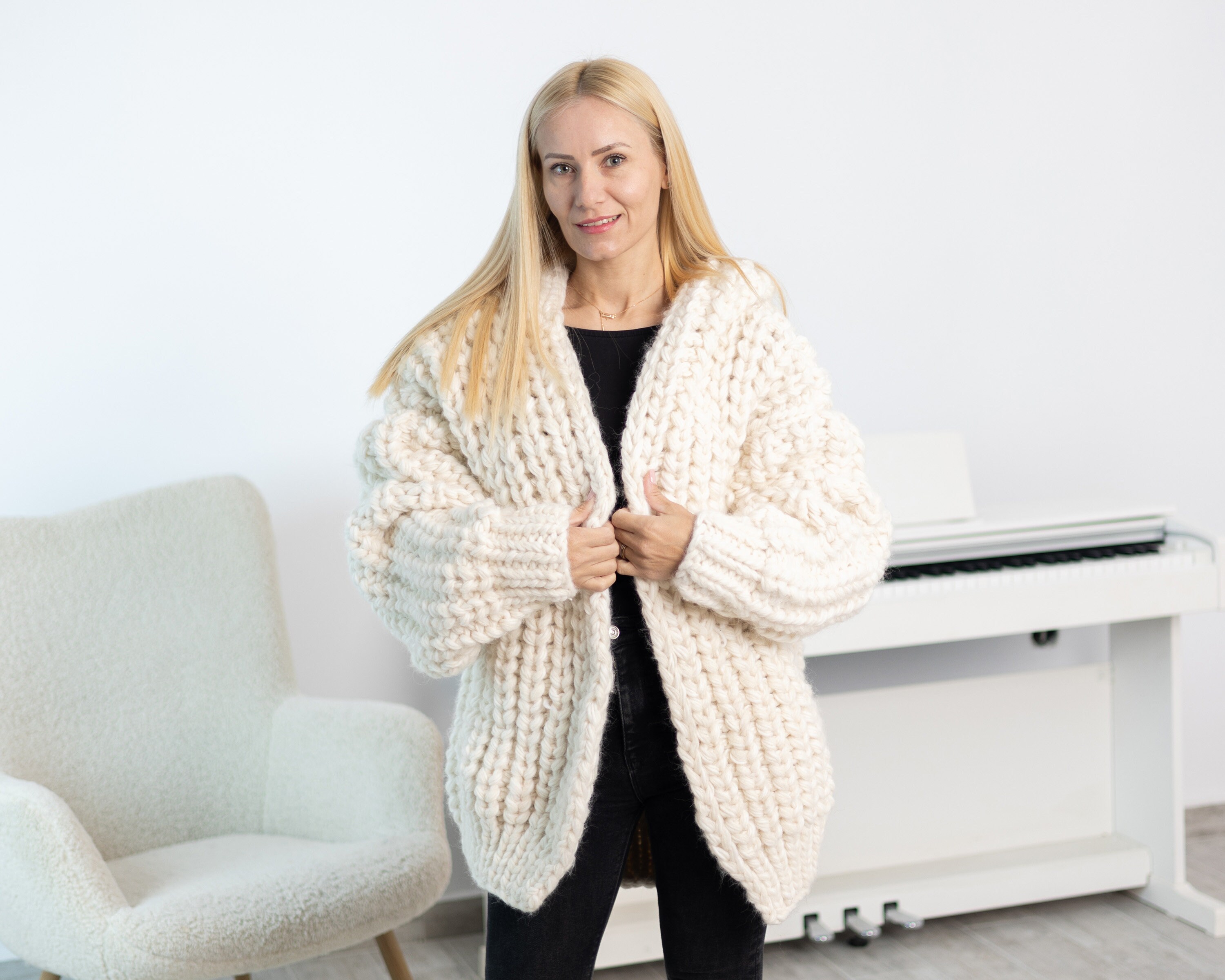 Frill Collar Cropped Knit Cardigan – axes femme from JAPAN