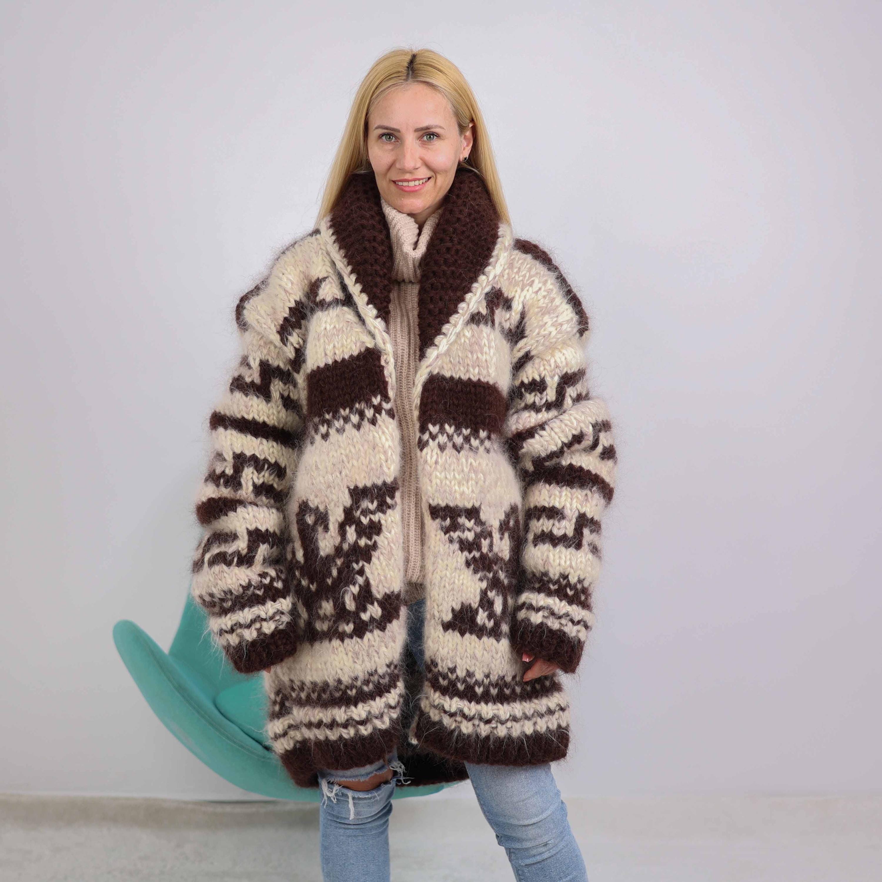Vintage Mohair Knit Cardigan Handmade - Etsy