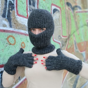 Hand Knit Wool Gloves, Woolen Fetish Mittens, Knitted Fingerless Gloves , Itchy Mittens, Handmade Mittens, Wool Winter Mittens T928