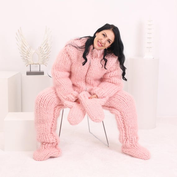 Mohair Catsuit – 20-strand Hand-knitted Fluffy Full Body Suit With