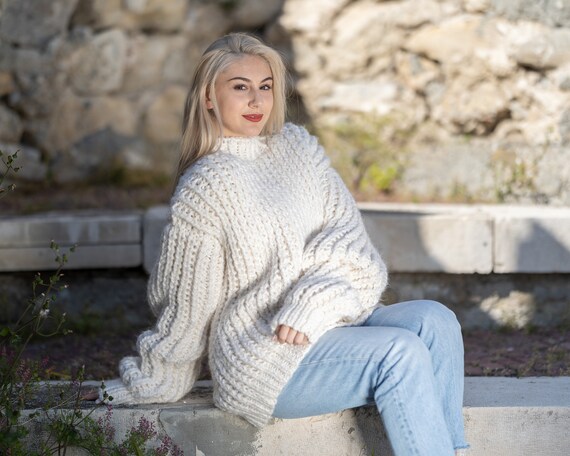 Maglione grosso extra morbido in baby alpaca e lana merino T 1406