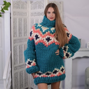 Extra Soft Icelandic Merino wool sweater , Lopi Turtleneck Pullover, Nordic Merino Jumper T 802