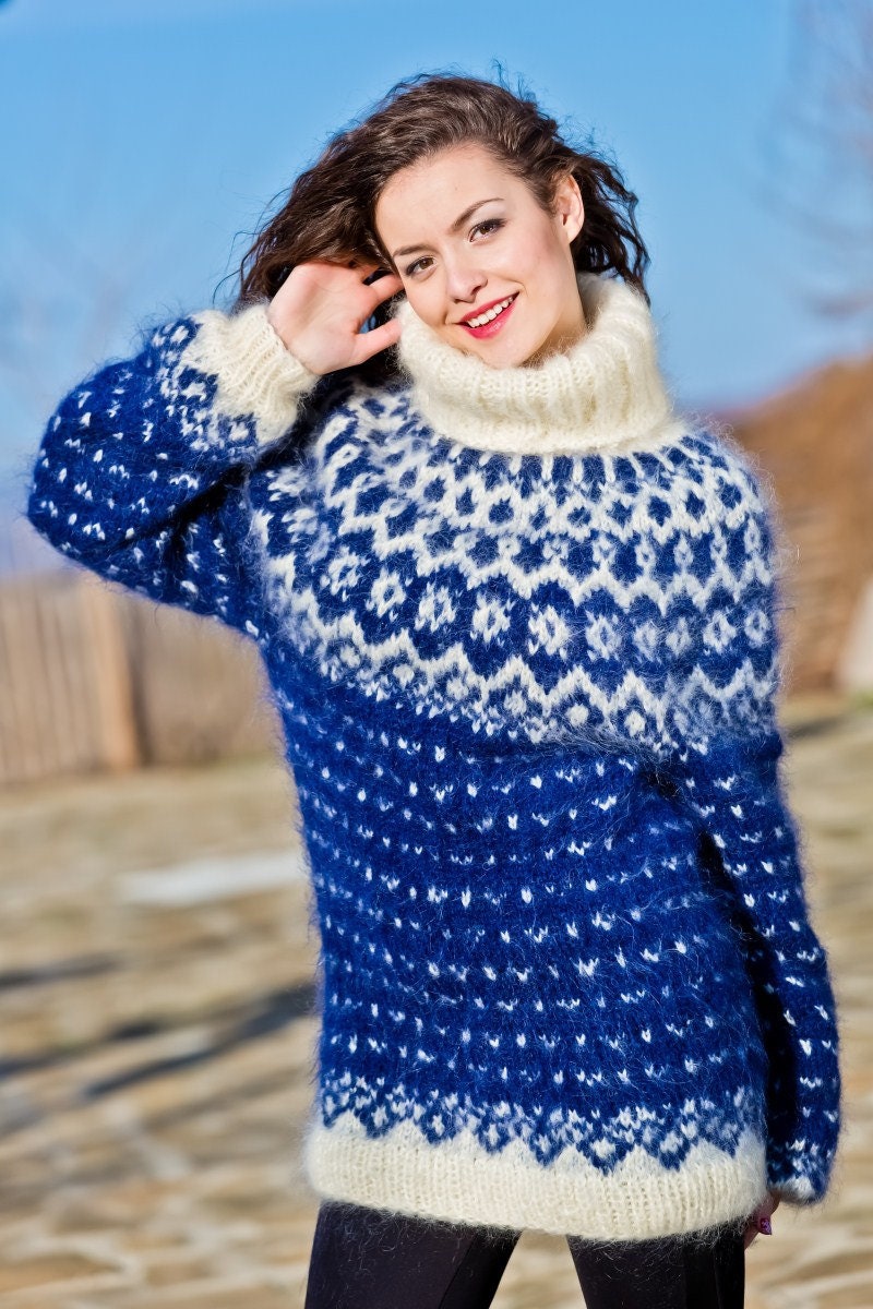 Lopi Mohair Sweater, Icelandic knit pattern T219