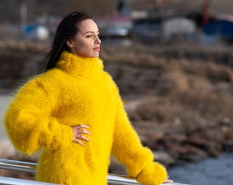 Yellow Mohair Sweater - Etsy