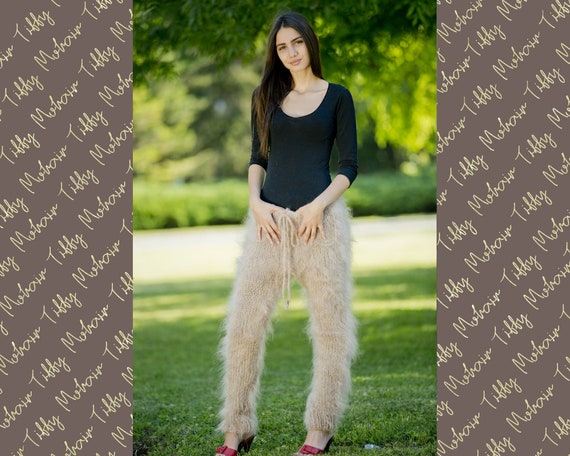 Beige Mohair Pants, Hand Knitted Trousers, Mohair Leg Warmers , Fetish  Pants, Fluffy Trousers, Fuzzy Mohair Leggings, Thick Mohair Pants T88 -   Norway