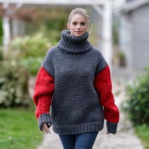 100 % Soft Wool Sweater , Hand KNitted Jumper T1109
