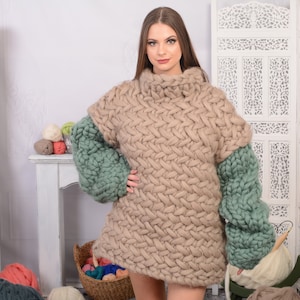 3-4 kg Super Chunky Sweater, Merino Wool Sweater, Knit Chunky Sweater, Chunky knits, Knitting, Winter Sweater, Oversize Sweater T715W
