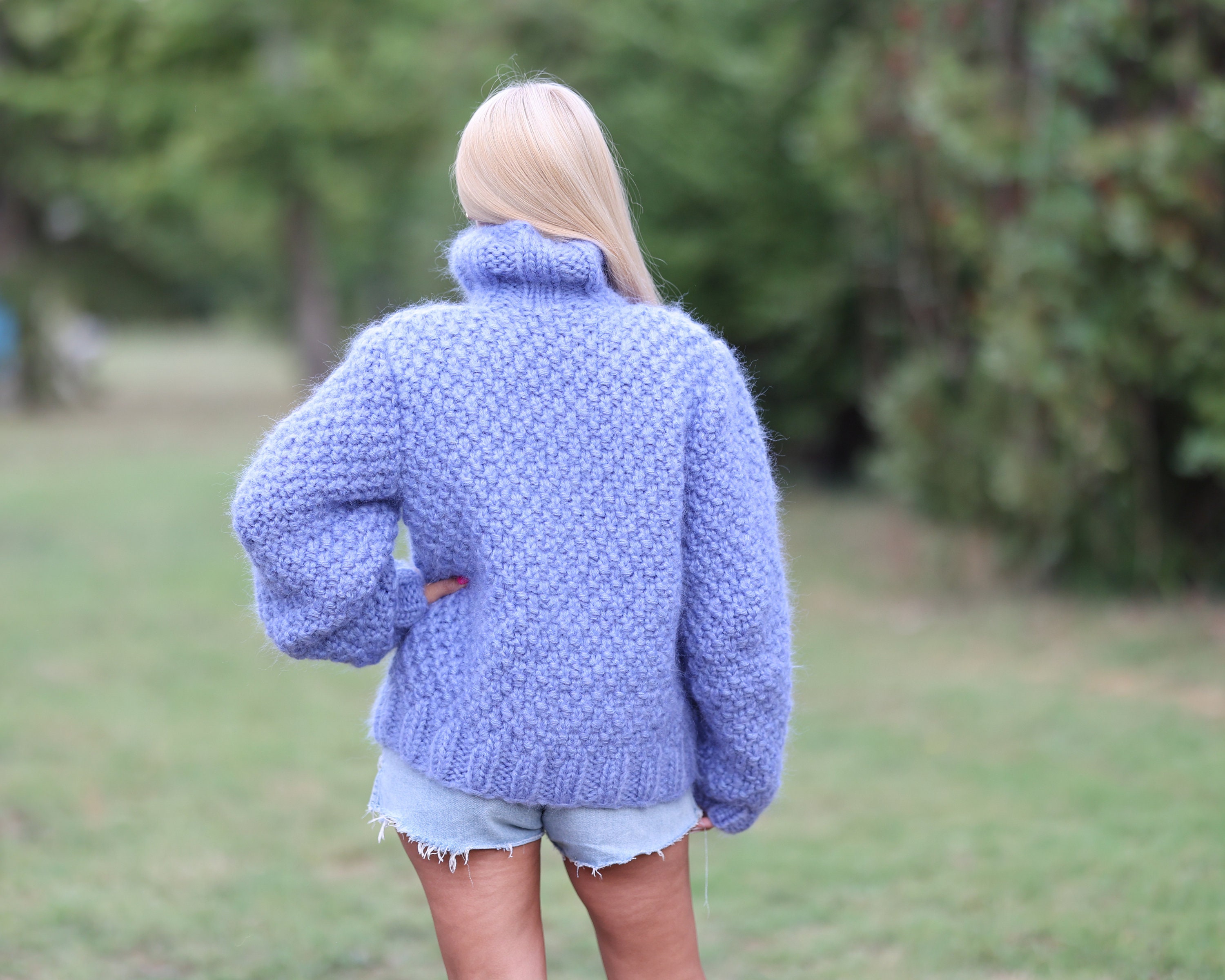 6 Strands Mohair Sweater, Cables Sweater, Hand Knit Sweater 6 Strands Mohair Sweater, Cables Sweater, Hand Knit Sweater