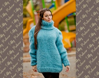 Chunky Mohair Sweater,hand Knit Women Pullover,bubble Long Chunky Mohair Sweater,hand Knit Women Pullover,bubble Long