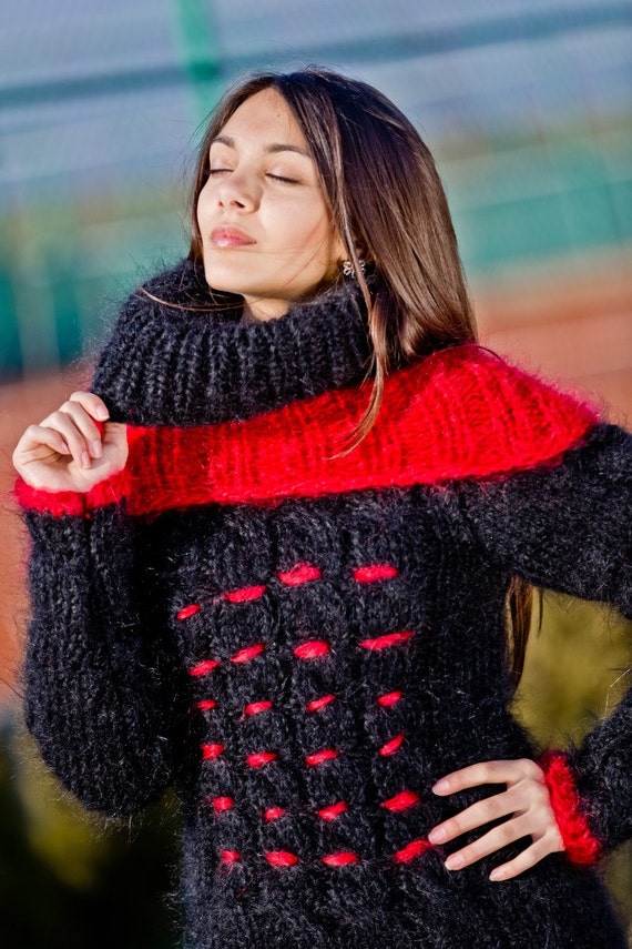 black mohair sweater dress