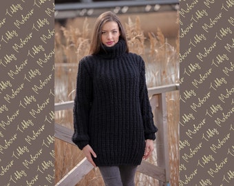 Black Wool Sweater T440