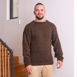 100 % Alpaca sweater , Super soft sweater , Crewneck sweater , Handknit sweater T860M