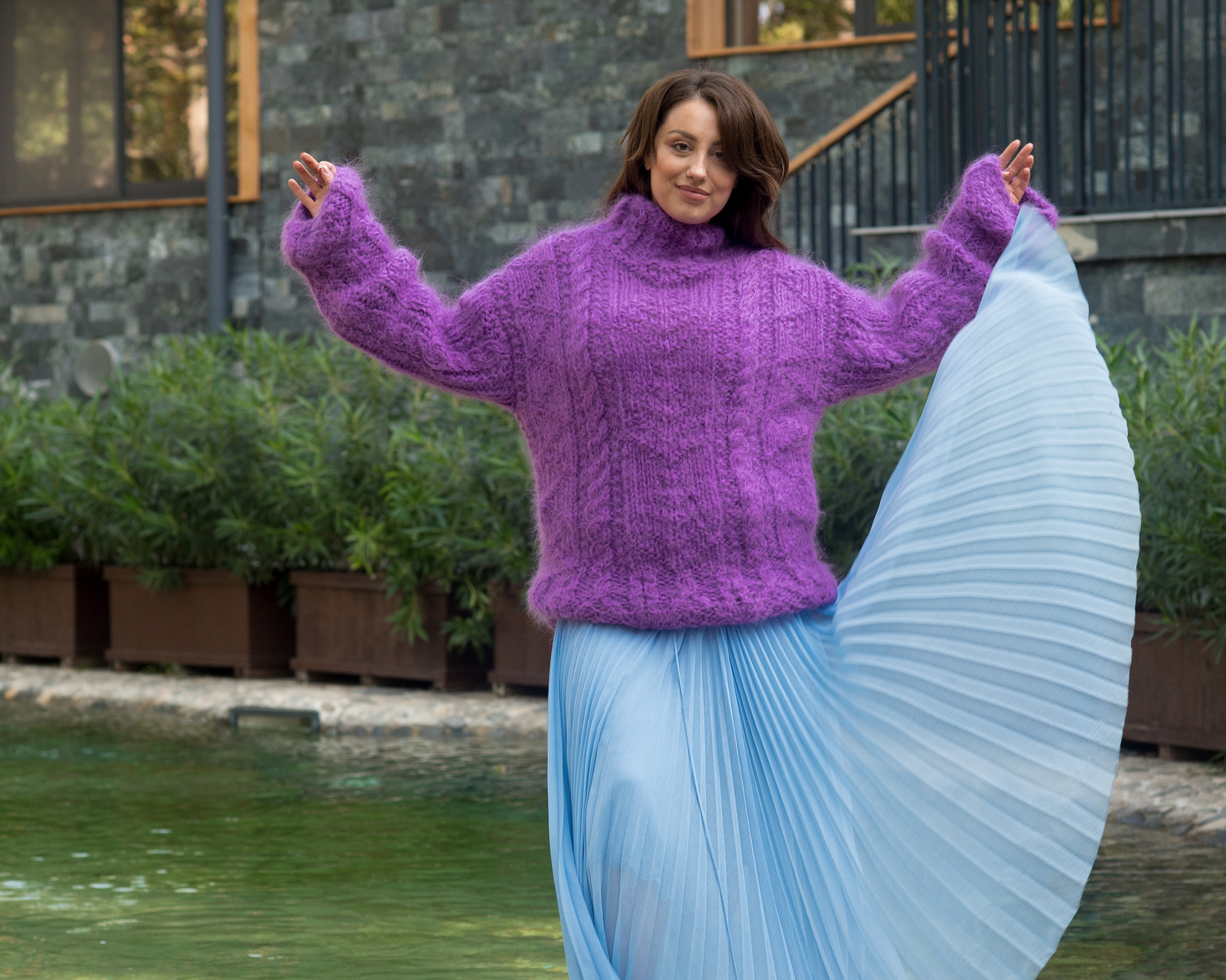 PHIGVEL＞Mock Neck Mohair Sweater | MAKES ONLINE STORE