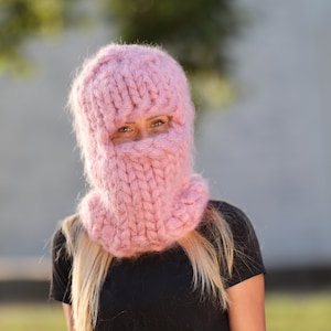 30 strands Mohair Balaclava, Winter Hat, Chunky Balaclava T1455
